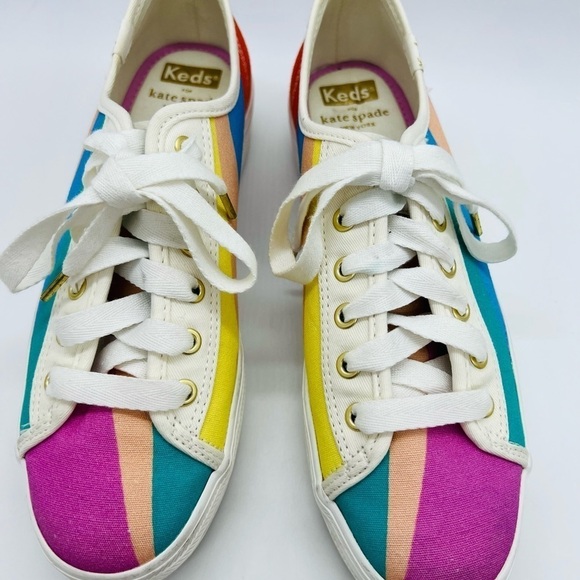 KATE SPADE X KEDS WOMEN’S COLORFUL TRIPLE KICK PLATFORM SNEAKERS SIZE 7 - Picture 5 of 12